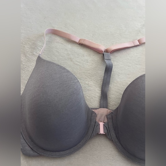 Victoria's Secret Racerback Semi Demi Periwinkle and Pink T-Back Bra, 34D - Picture 9 of 11